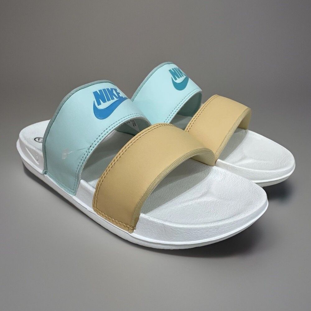 Nike Women's Offcourt Duo Slide Size 7 Blue Beige Two Tone Slip On Sandals New